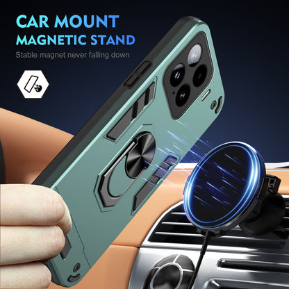 Xiaomi 15 Shockproof Metal Ring Holder Phone Case with 360 degrees Rotating Kickstand, Ultra Slim Protective Cover, Raised Camera Guard, PC Silicone Armour Shell, Anti-Scratch Back & Edge Protection