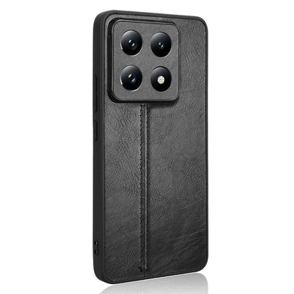 Xiaomi 14T Pro Cow Pattern Sewing Back Cover Phone Case - Premium PU Leather Texture PC + TPU Shockproof Protective Case, Scratch Resistant Slim Lightweight Anti-Fingerprint Full Coverage Mobile Cover