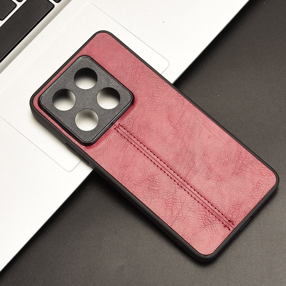 Xiaomi 14T Pro Cow Pattern Sewing Back Cover Phone Case - Premium PU Leather Texture PC + TPU Shockproof Protective Case, Scratch Resistant Slim Lightweight Anti-Fingerprint Full Coverage Mobile Cover