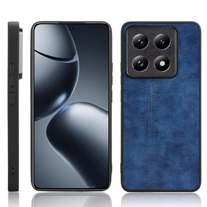 Xiaomi 14T Pro Cow Pattern Sewing Back Cover Phone Case - Premium PU Leather Texture PC + TPU Shockproof Protective Case, Scratch Resistant Slim Lightweight Anti-Fingerprint Full Coverage Mobile Cover