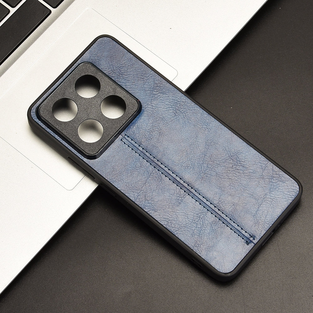 Xiaomi 14T Pro Cow Pattern Sewing Back Cover Phone Case - Premium PU Leather Texture PC + TPU Shockproof Protective Case, Scratch Resistant Slim Lightweight Anti-Fingerprint Full Coverage Mobile Cover