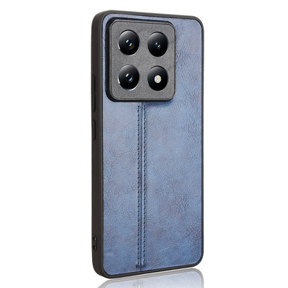 Xiaomi 14T Cow Pattern Sewing Back Cover Phone Case - Premium PU Leather Texture PC + TPU Shockproof Protective Case, Scratch Resistant Slim Lightweight Anti-Fingerprint Full Coverage Mobile Cover