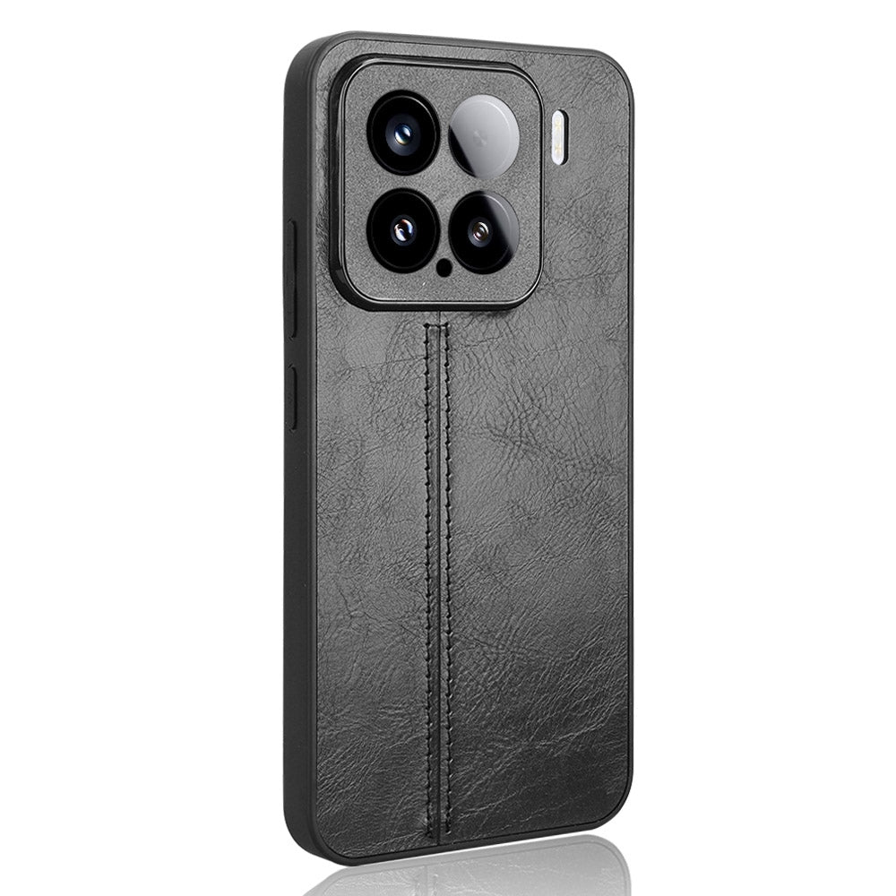 Xiaomi 15 Cow Pattern Sewing Back Cover Phone Case - Premium PU Leather Texture PC + TPU Shockproof Protective Case, Scratch Resistant Slim Lightweight Anti-Fingerprint Full Coverage Mobile Cover