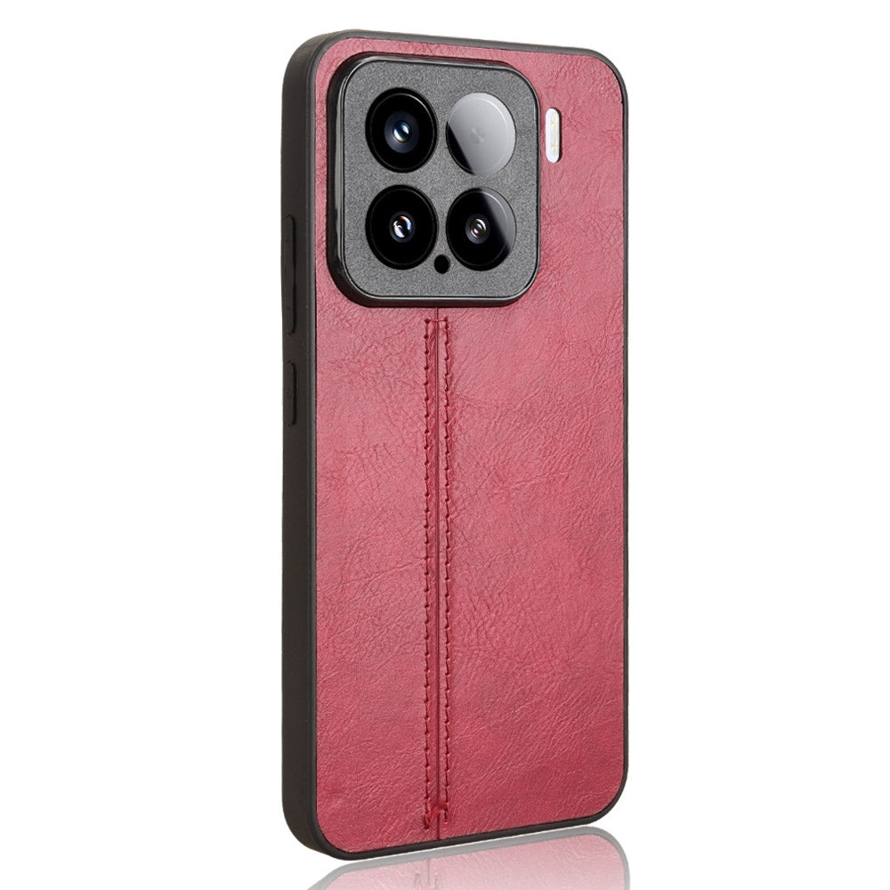 Xiaomi 15 Cow Pattern Sewing Back Cover Phone Case - Premium PU Leather Texture PC + TPU Shockproof Protective Case, Scratch Resistant Slim Lightweight Anti-Fingerprint Full Coverage Mobile Cover