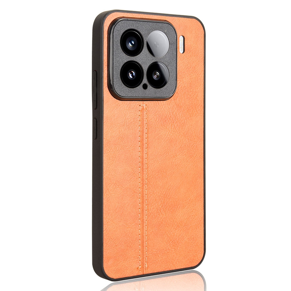 Xiaomi 15 Cow Pattern Sewing Back Cover Phone Case - Premium PU Leather Texture PC + TPU Shockproof Protective Case, Scratch Resistant Slim Lightweight Anti-Fingerprint Full Coverage Mobile Cover