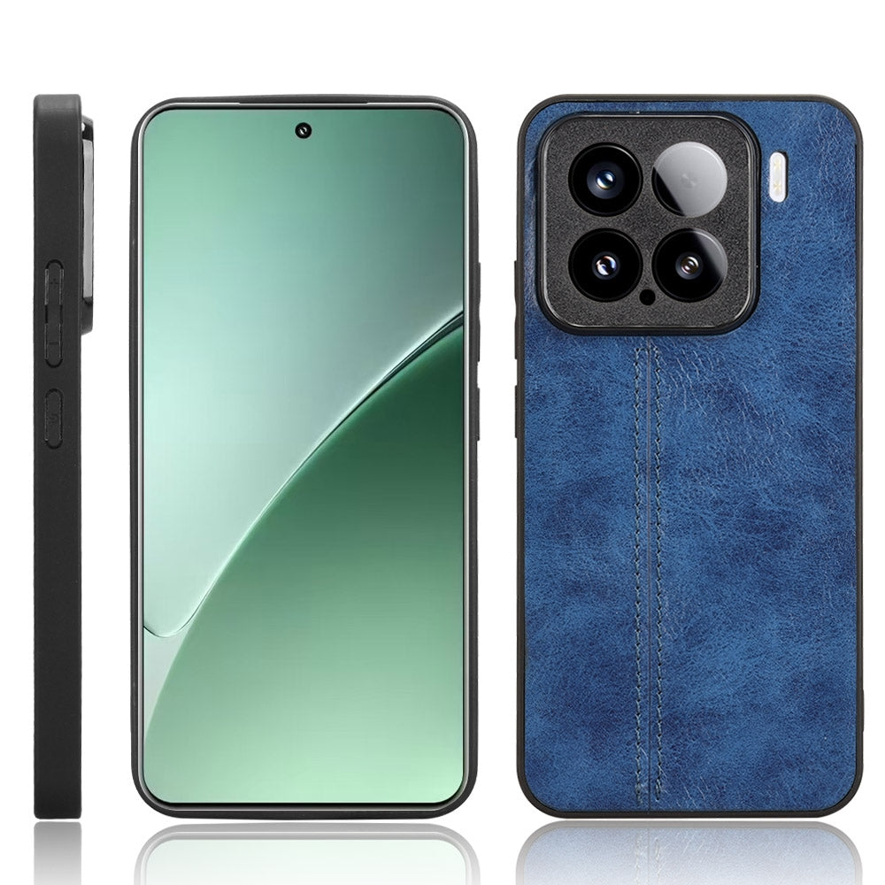 Xiaomi 15 Cow Pattern Sewing Back Cover Phone Case - Premium PU Leather Texture PC + TPU Shockproof Protective Case, Scratch Resistant Slim Lightweight Anti-Fingerprint Full Coverage Mobile Cover