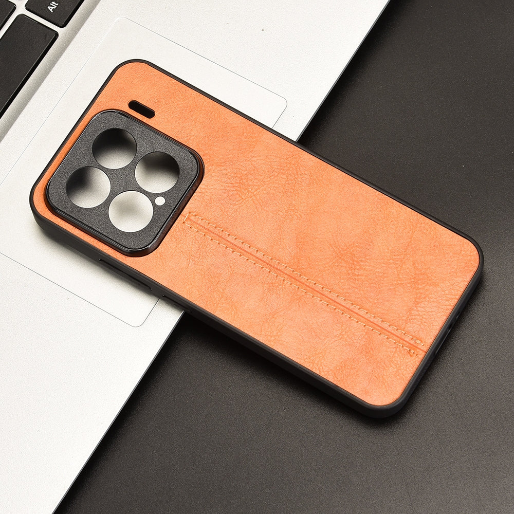 Xiaomi 15 Pro Cow Pattern Sewing Back Cover Phone Case - Premium PU Leather Texture PC + TPU Shockproof Protective Case, Scratch Resistant Slim Lightweight Anti-Fingerprint Full Coverage Mobile Cover