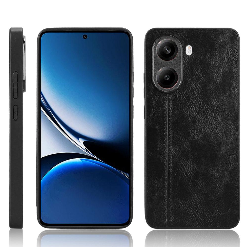 Xiaomi Poco X7 Pro Cow Pattern Sewing Back Cover Phone Case - Premium PU Leather Texture PC + TPU Shockproof Protective Case, Scratch Resistant Slim Lightweight Anti-Fingerprint Full Coverage Mobile Cover
