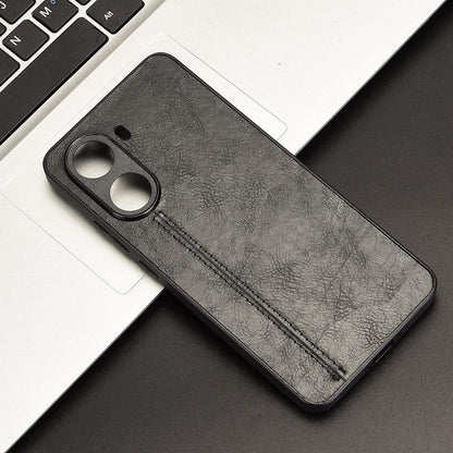 Xiaomi Poco X7 Pro Cow Pattern Sewing Back Cover Phone Case - Premium PU Leather Texture PC + TPU Shockproof Protective Case, Scratch Resistant Slim Lightweight Anti-Fingerprint Full Coverage Mobile Cover