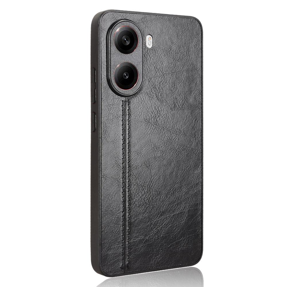 Xiaomi Poco X7 Pro Cow Pattern Sewing Back Cover Phone Case - Premium PU Leather Texture PC + TPU Shockproof Protective Case, Scratch Resistant Slim Lightweight Anti-Fingerprint Full Coverage Mobile Cover