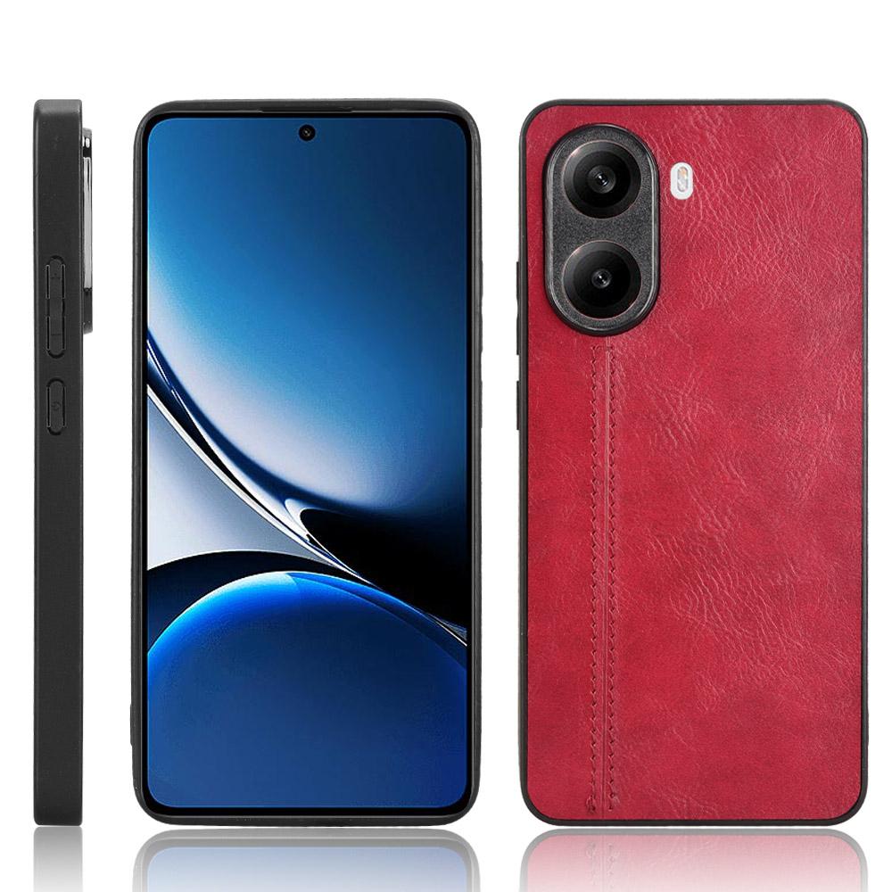 Xiaomi Poco X7 Pro Cow Pattern Sewing Back Cover Phone Case - Premium PU Leather Texture PC + TPU Shockproof Protective Case, Scratch Resistant Slim Lightweight Anti-Fingerprint Full Coverage Mobile Cover