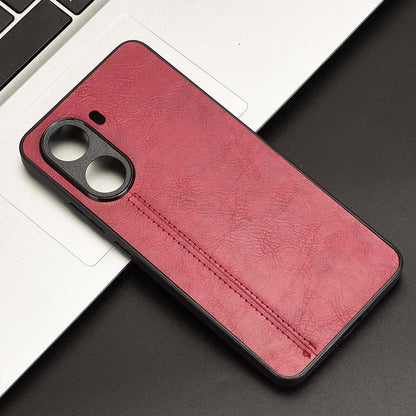 Xiaomi Poco X7 Pro Cow Pattern Sewing Back Cover Phone Case - Premium PU Leather Texture PC + TPU Shockproof Protective Case, Scratch Resistant Slim Lightweight Anti-Fingerprint Full Coverage Mobile Cover
