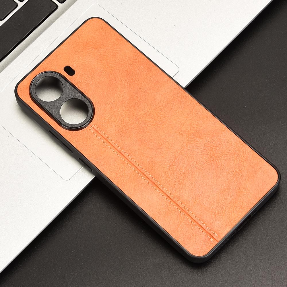 Xiaomi Poco X7 Pro Cow Pattern Sewing Back Cover Phone Case - Premium PU Leather Texture PC + TPU Shockproof Protective Case, Scratch Resistant Slim Lightweight Anti-Fingerprint Full Coverage Mobile Cover