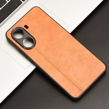 Xiaomi Poco X7 Pro Cow Pattern Sewing Back Cover Phone Case - Premium PU Leather Texture PC + TPU Shockproof Protective Case, Scratch Resistant Slim Lightweight Anti-Fingerprint Full Coverage Mobile Cover