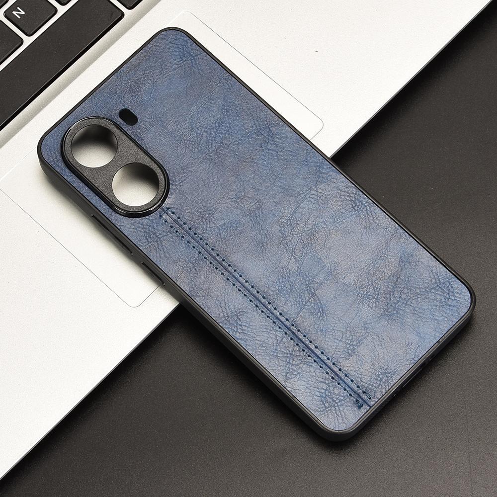 Xiaomi Poco X7 Pro Cow Pattern Sewing Back Cover Phone Case - Premium PU Leather Texture PC + TPU Shockproof Protective Case, Scratch Resistant Slim Lightweight Anti-Fingerprint Full Coverage Mobile Cover