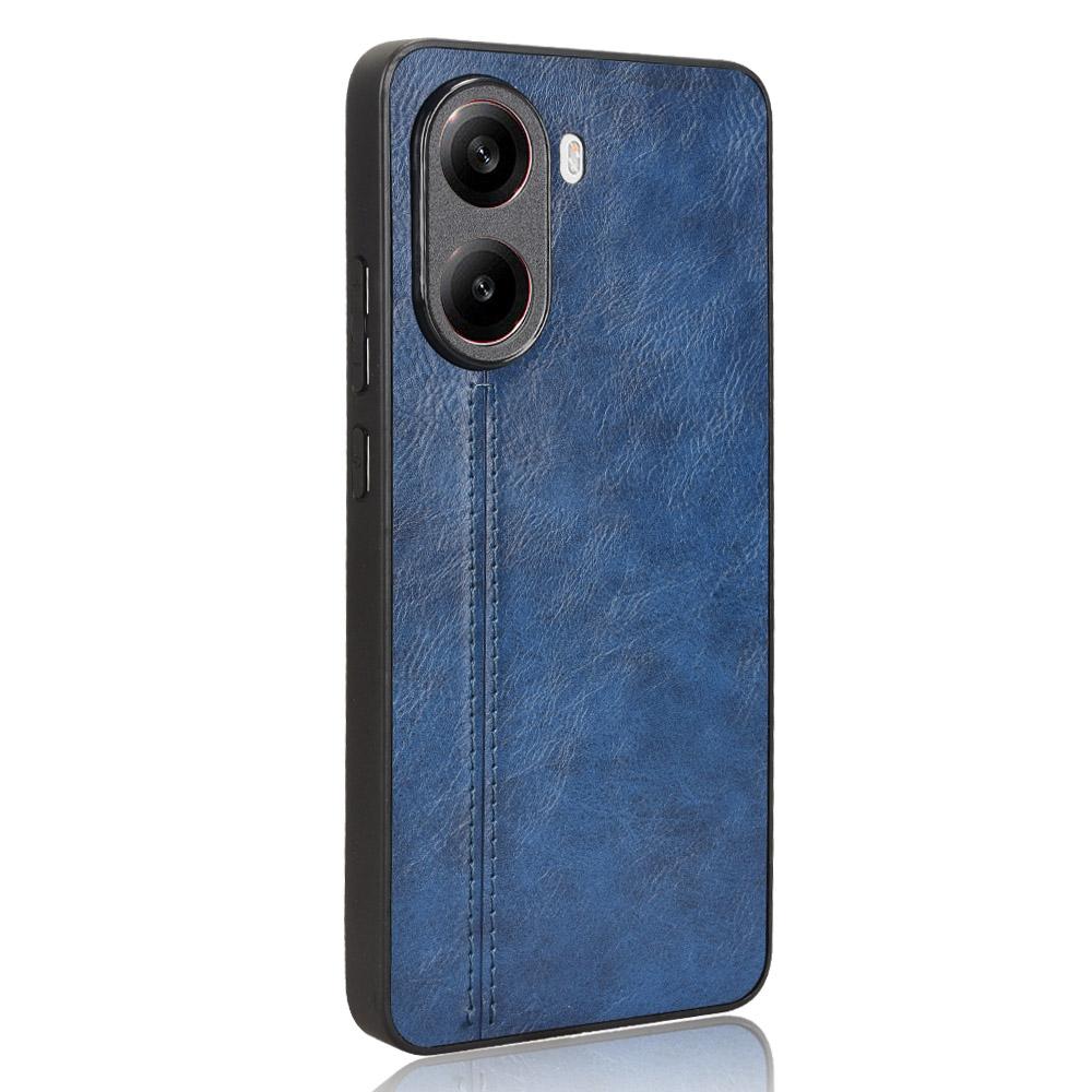 Xiaomi Poco X7 Pro Cow Pattern Sewing Back Cover Phone Case - Premium PU Leather Texture PC + TPU Shockproof Protective Case, Scratch Resistant Slim Lightweight Anti-Fingerprint Full Coverage Mobile Cover