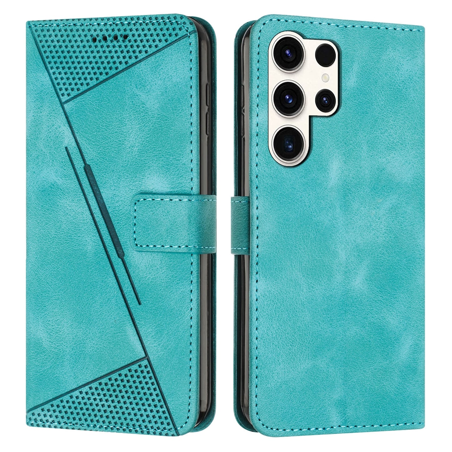 Samsung Galaxy S25 Ultra 5G Dream Triangle Leather Wallet Phone Case with Lanyard, Card Slot, Cash Compartment, Foldable Kickstand, Shockproof PU TPU Protective Cover