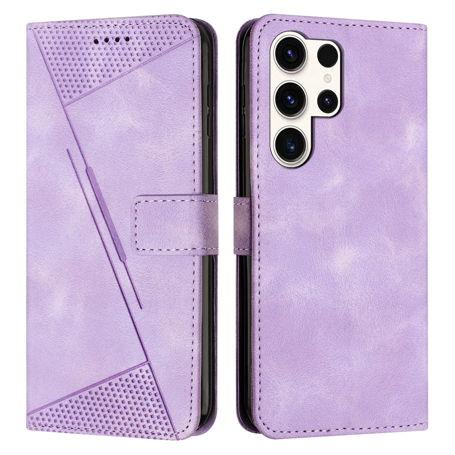 Samsung Galaxy S25 Ultra 5G Dream Triangle Leather Wallet Phone Case with Lanyard, Card Slot, Cash Compartment, Foldable Kickstand, Shockproof PU TPU Protective Cover