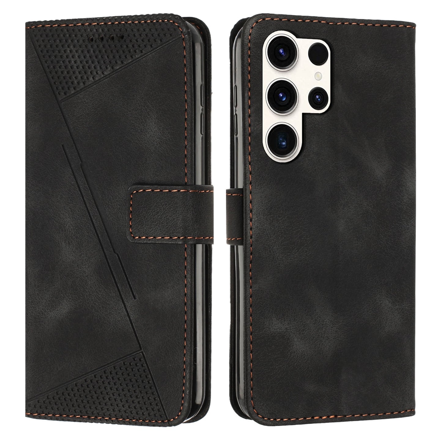 Samsung Galaxy S25 Ultra 5G Dream Triangle Leather Wallet Phone Case with Lanyard, Card Slot, Cash Compartment, Foldable Kickstand, Shockproof PU TPU Protective Cover