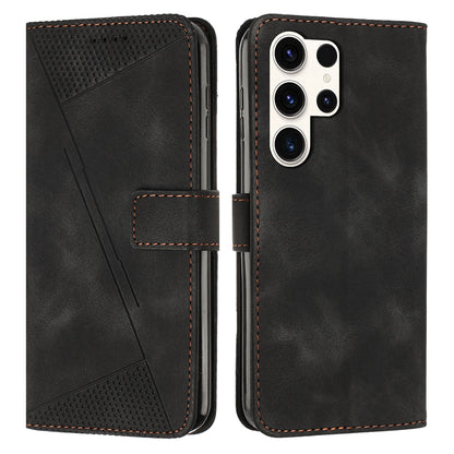 Samsung Galaxy S25 Ultra 5G Dream Triangle Leather Wallet Phone Case with Lanyard, Card Slot, Cash Compartment, Foldable Kickstand, Shockproof PU TPU Protective Cover