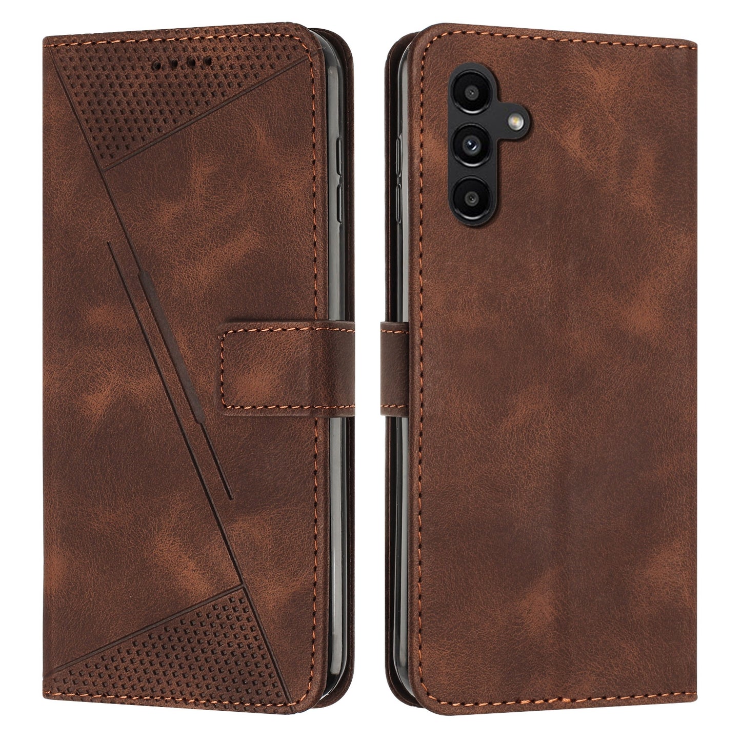 Samsung Galaxy S24 5G Dream Triangle Leather Wallet Phone Case with Lanyard, Card Slot, Cash Compartment, Foldable Kickstand, Shockproof PU TPU Protective Cover