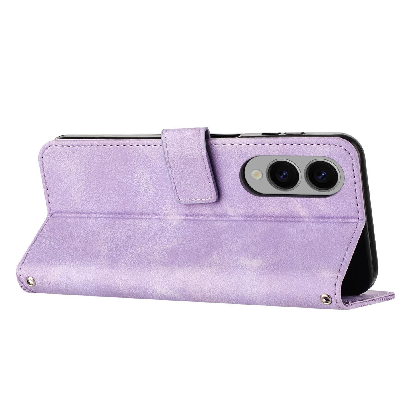 Samsung Galaxy S25 Edge 5G Dream Triangle Leather Wallet Phone Case with Lanyard, Card Slot, Cash Compartment, Foldable Kickstand, Shockproof PU TPU Protective Cover