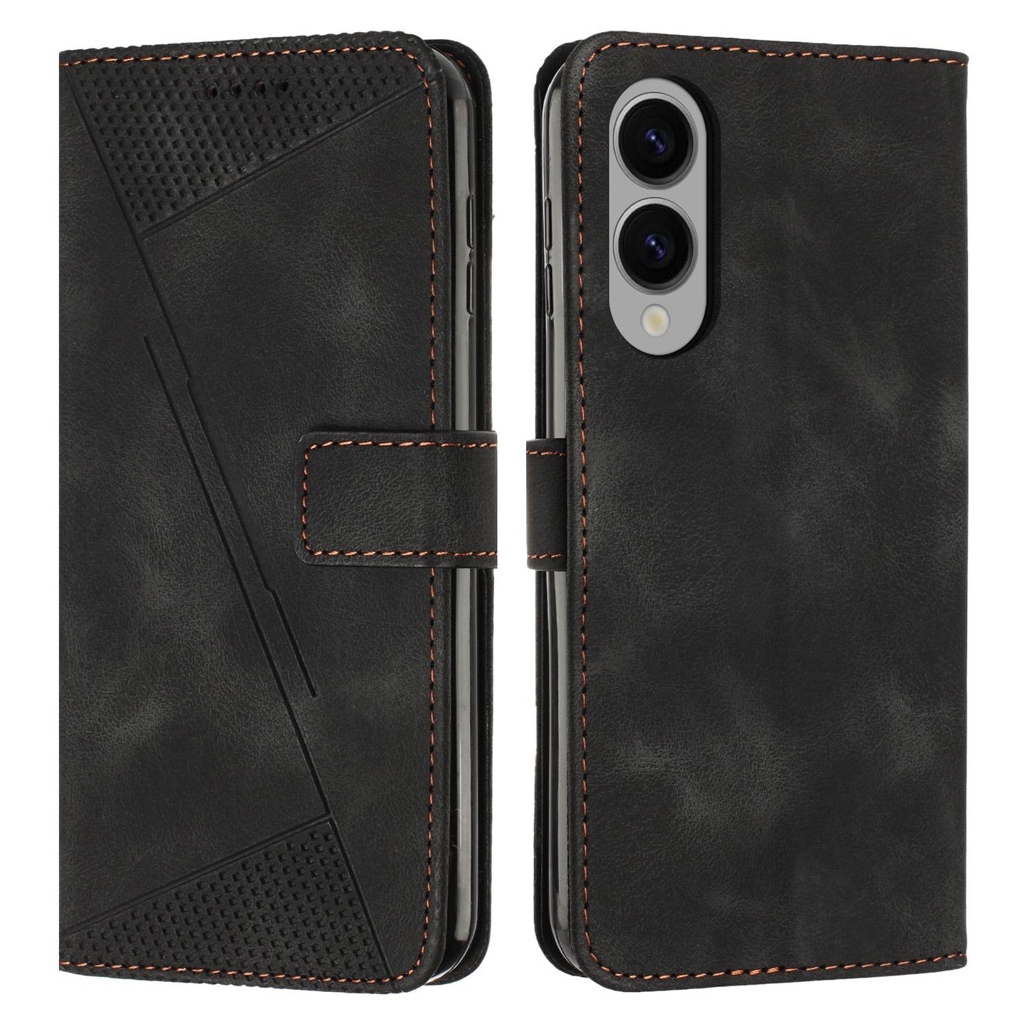 Samsung Galaxy S25 Edge 5G Dream Triangle Leather Wallet Phone Case with Lanyard, Card Slot, Cash Compartment, Foldable Kickstand, Shockproof PU TPU Protective Cover
