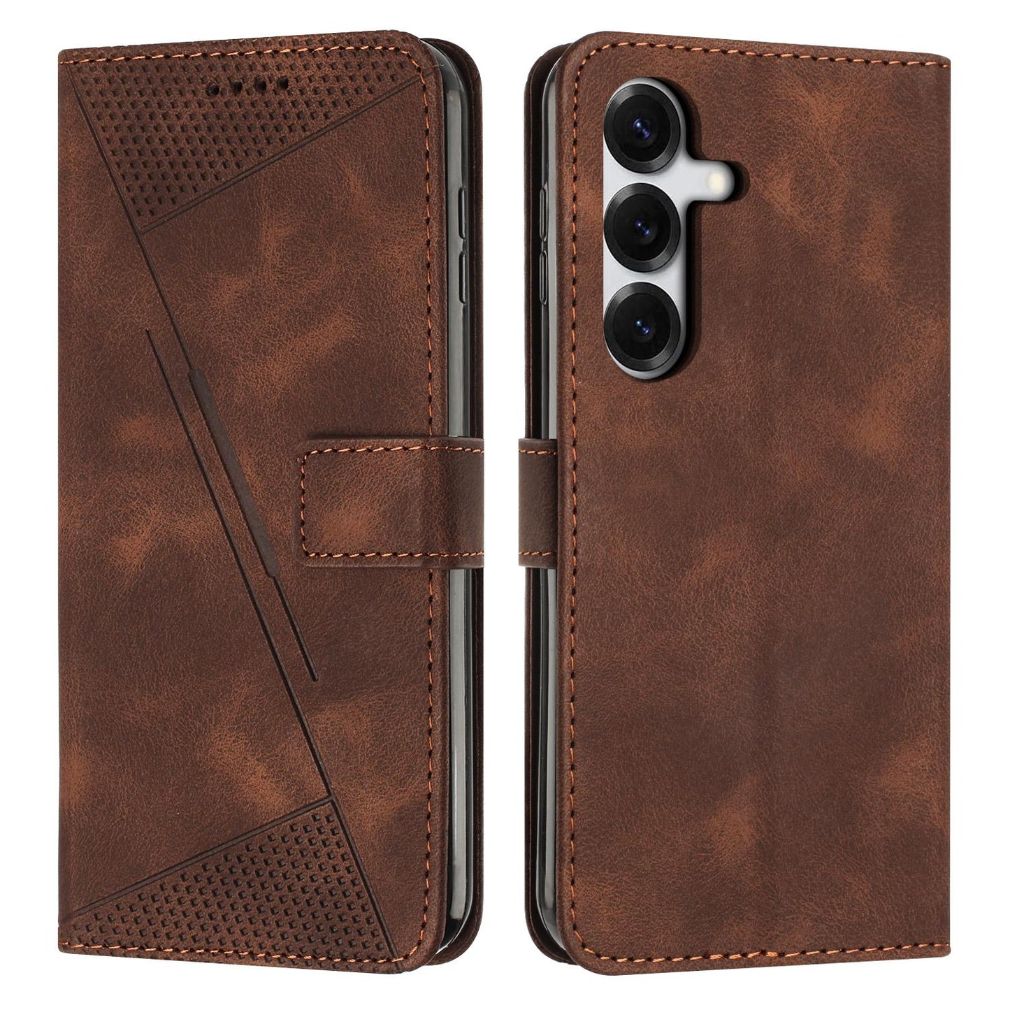 Samsung Galaxy S26 5G Dream Triangle Leather Wallet Phone Case with Lanyard, Card Slot, Cash Compartment, Foldable Kickstand, Shockproof PU TPU Protective Cover