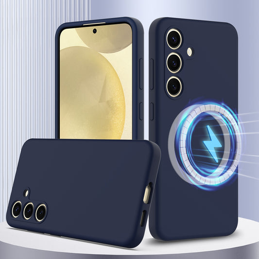Samsung Galaxy S24 FE 5G Shockproof Silicone MagSafe Phone Case with Microfibre Lining Magnetic Cover