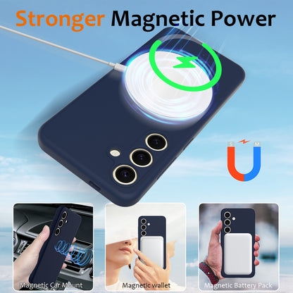 Samsung Galaxy S24 FE 5G Shockproof Silicone MagSafe Phone Case with Microfibre Lining Magnetic Cover