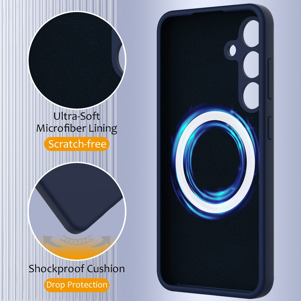 Samsung Galaxy S24 FE 5G Shockproof Silicone MagSafe Phone Case with Microfibre Lining Magnetic Cover