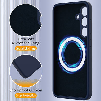 Samsung Galaxy S24 FE 5G Shockproof Silicone MagSafe Phone Case with Microfibre Lining Magnetic Cover