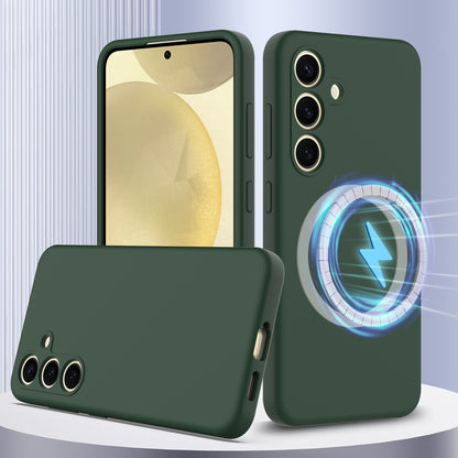 Samsung Galaxy S24 FE 5G Shockproof Silicone MagSafe Phone Case with Microfibre Lining Magnetic Cover