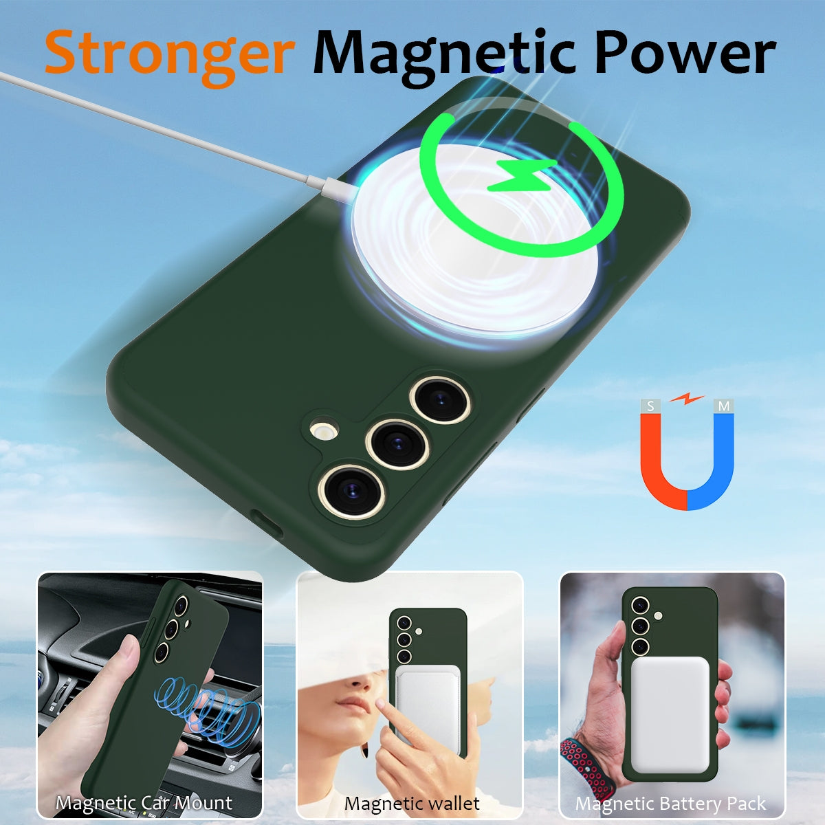 Samsung Galaxy S24 FE 5G Shockproof Silicone MagSafe Phone Case with Microfibre Lining Magnetic Cover