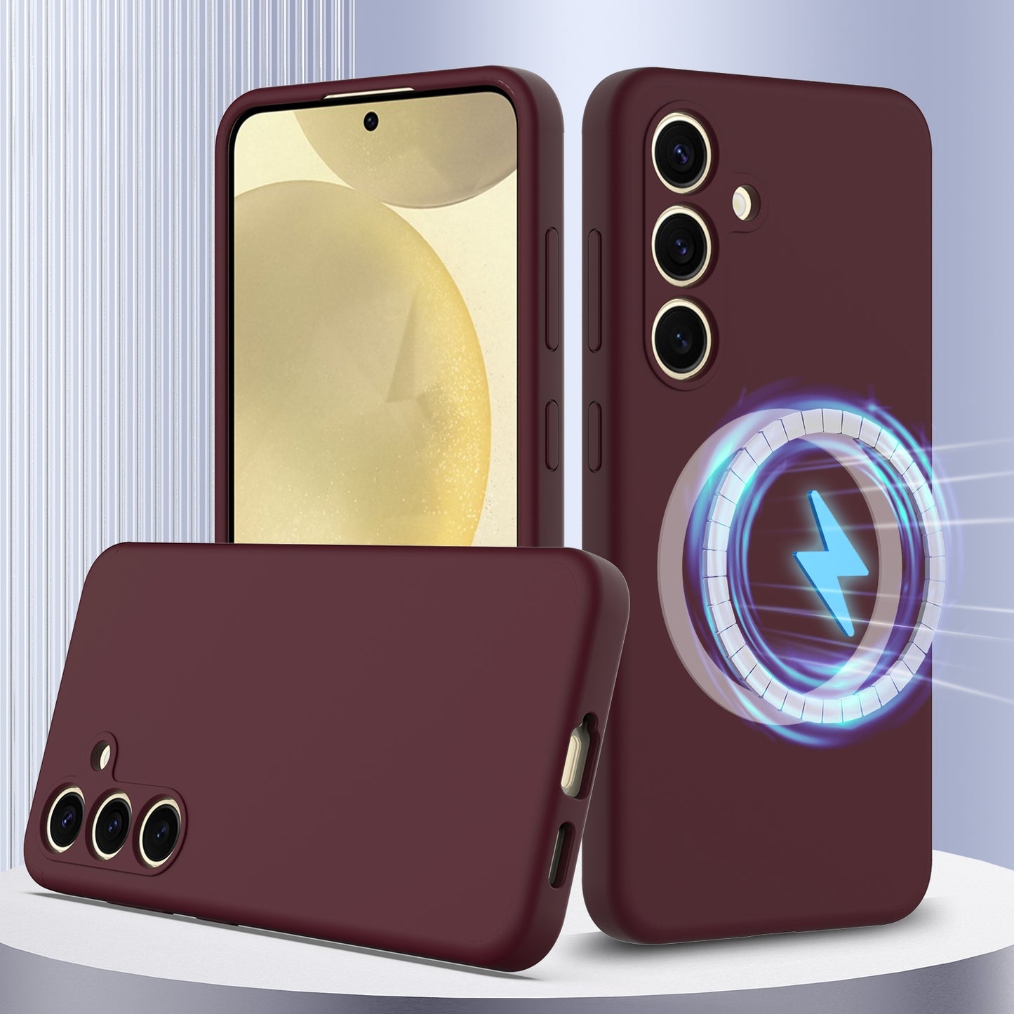 Samsung Galaxy S24+ 5G Shockproof Silicone MagSafe Phone Case with Microfibre Lining Magnetic Cover