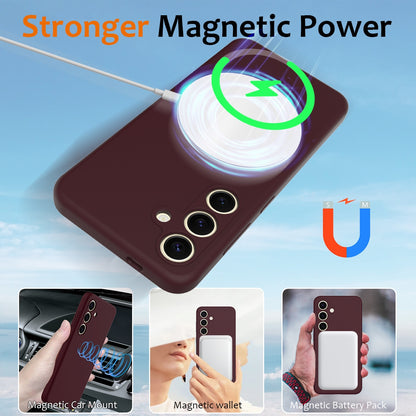 Samsung Galaxy S24+ 5G Shockproof Silicone MagSafe Phone Case with Microfibre Lining Magnetic Cover