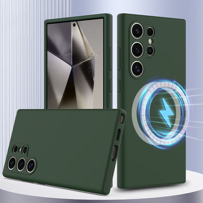Samsung Galaxy S24 Ultra 5G Shockproof Silicone MagSafe Phone Case with Microfibre Lining Magnetic Cover