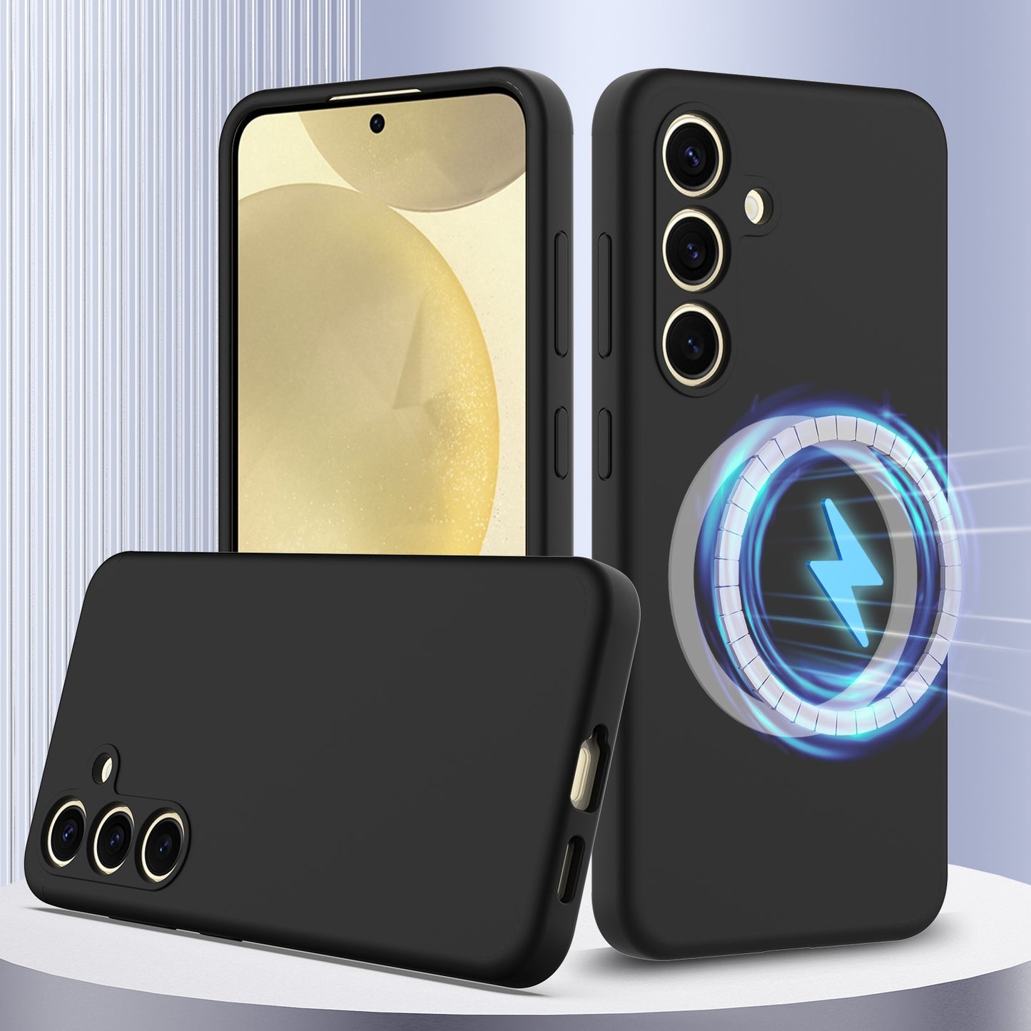 Samsung Galaxy S24 5G Shockproof Silicone MagSafe Phone Case with Microfibre Lining Magnetic Cover