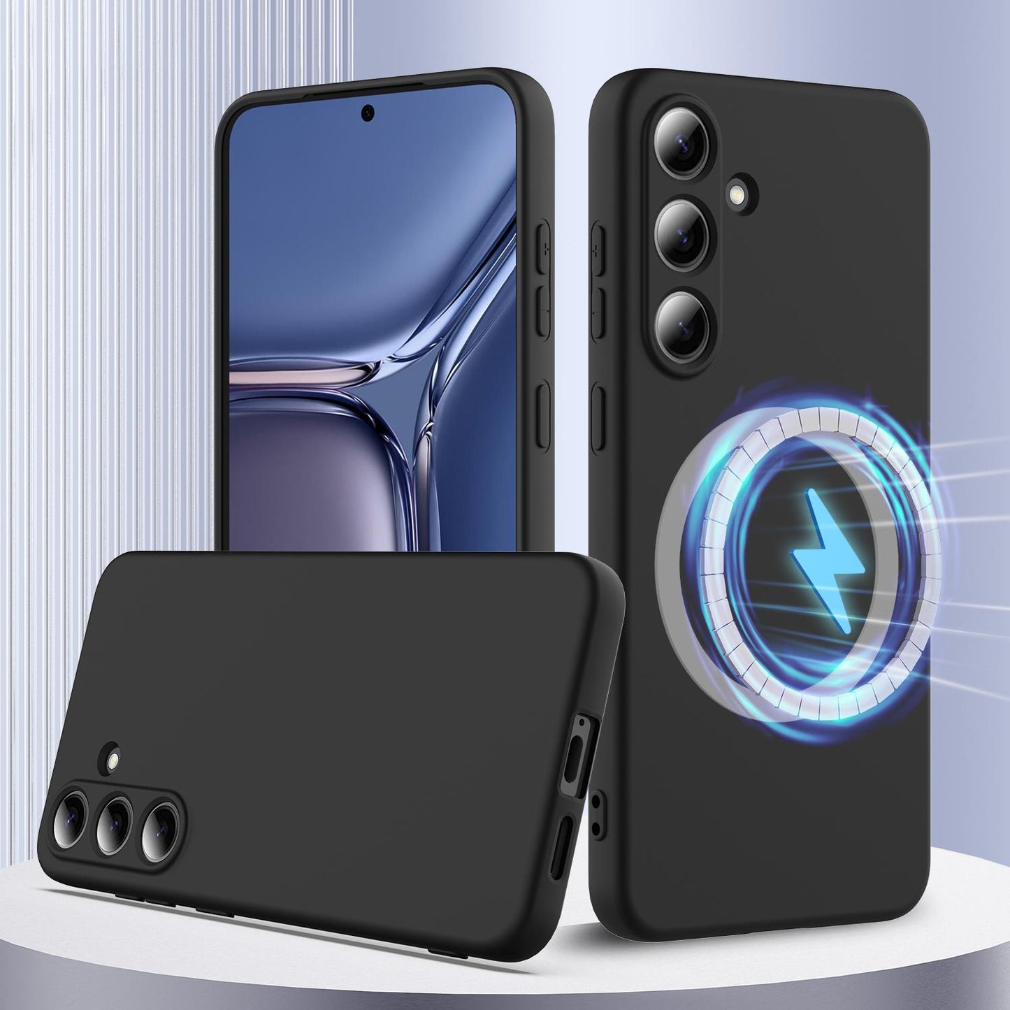 Samsung Galaxy S25 5G Shockproof Silicone MagSafe Phone Case with Microfibre Lining Magnetic Cover