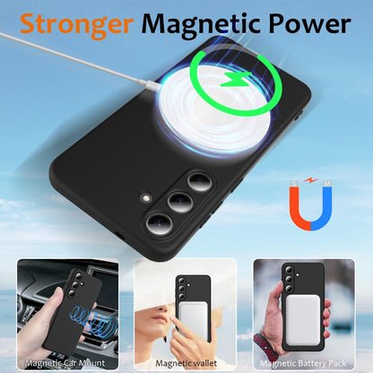Samsung Galaxy S25 5G Shockproof Silicone MagSafe Phone Case with Microfibre Lining Magnetic Cover