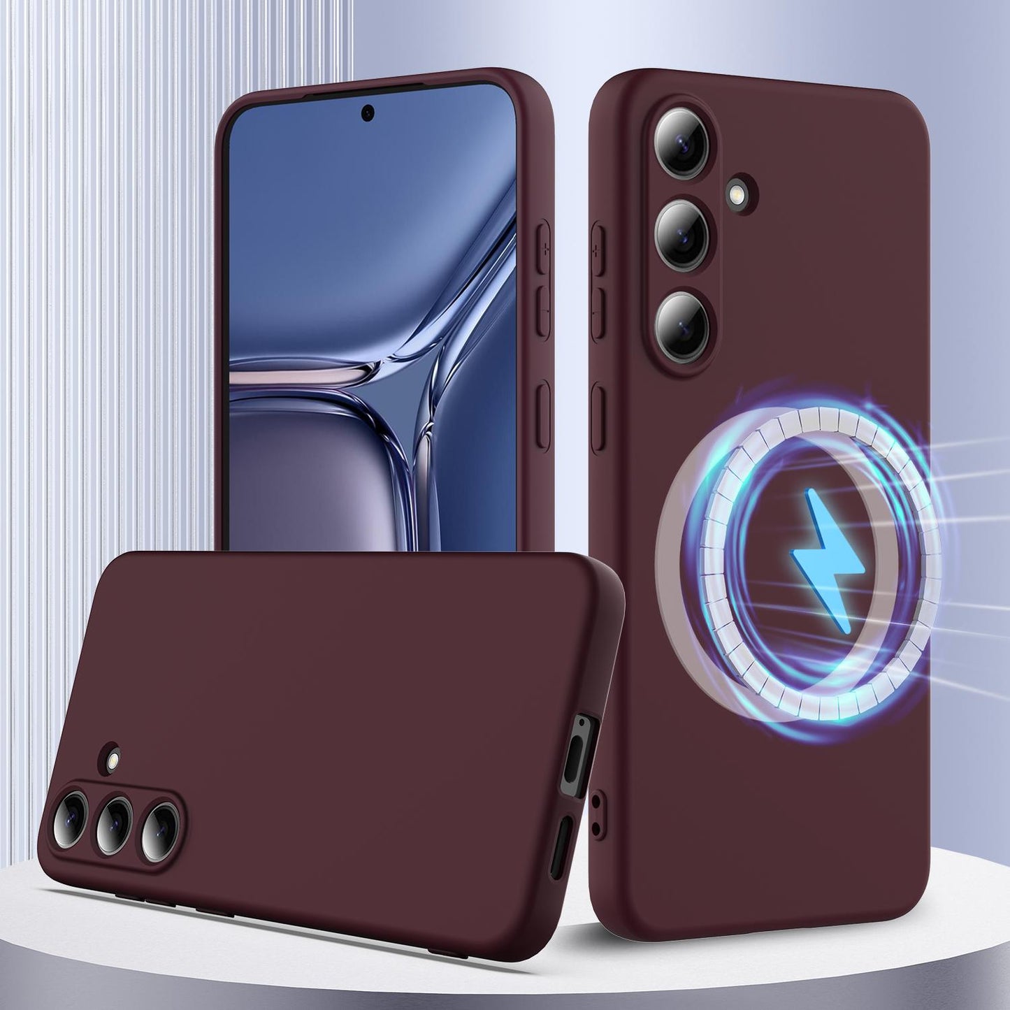 Samsung Galaxy S25 5G Shockproof Silicone MagSafe Phone Case with Microfibre Lining Magnetic Cover