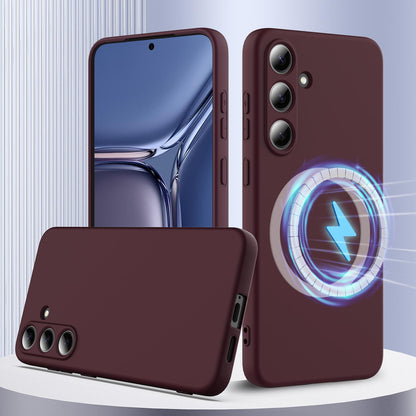 Samsung Galaxy S25 5G Shockproof Silicone MagSafe Phone Case with Microfibre Lining Magnetic Cover