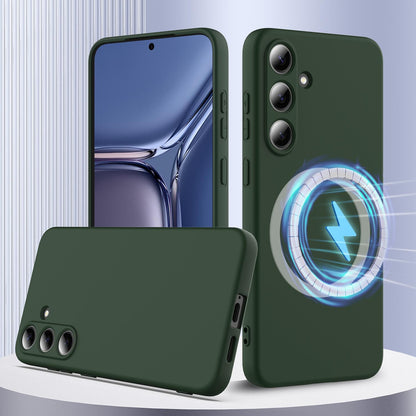 Samsung Galaxy S25 5G Shockproof Silicone MagSafe Phone Case with Microfibre Lining Magnetic Cover