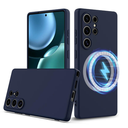 Samsung Galaxy S25 Ultra 5G Shockproof Silicone MagSafe Phone Case with Microfibre Lining Magnetic Cover