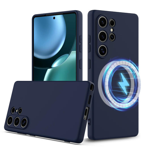 Samsung Galaxy S25 Ultra 5G Shockproof Silicone MagSafe Phone Case with Microfibre Lining Magnetic Cover