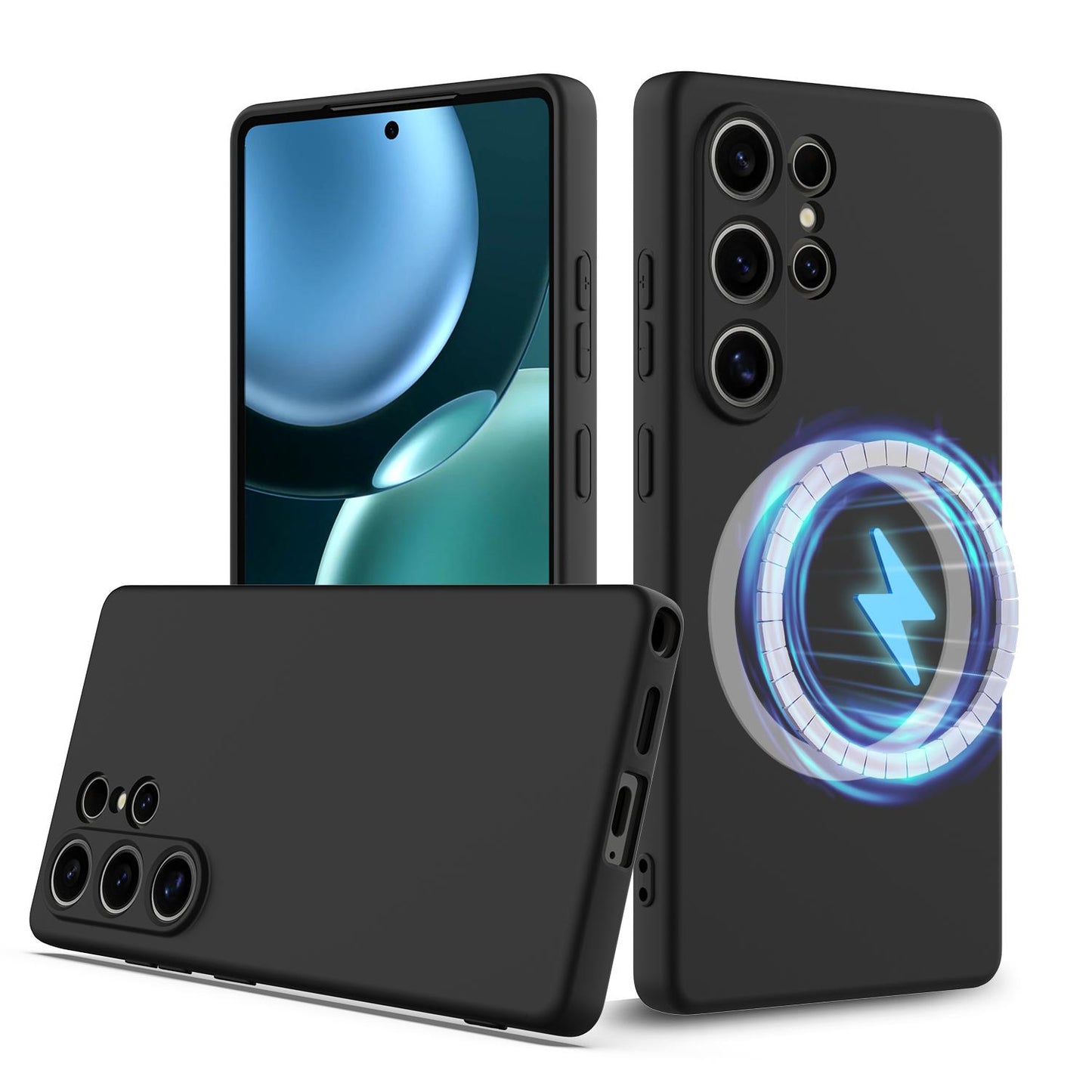 Samsung Galaxy S25 Ultra 5G Shockproof Silicone MagSafe Phone Case with Microfibre Lining Magnetic Cover