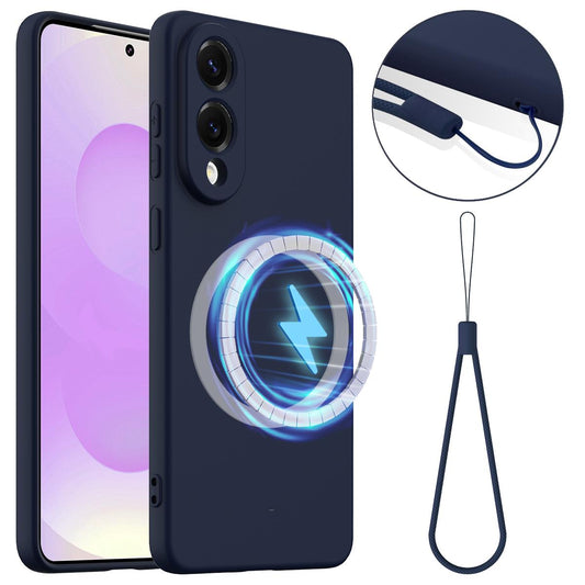Samsung Galaxy S25 Edge 5G Shockproof Silicone MagSafe Phone Case with Microfibre Lining Magnetic Cover