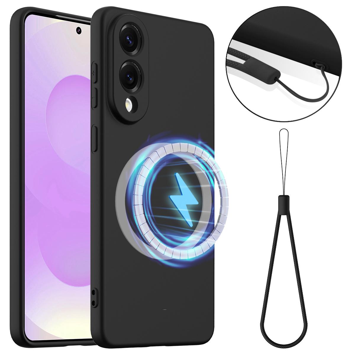 Samsung Galaxy S25 Edge 5G Shockproof Silicone MagSafe Phone Case with Microfibre Lining Magnetic Cover