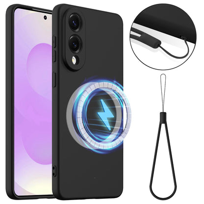 Samsung Galaxy S25 Edge 5G Shockproof Silicone MagSafe Phone Case with Microfibre Lining Magnetic Cover