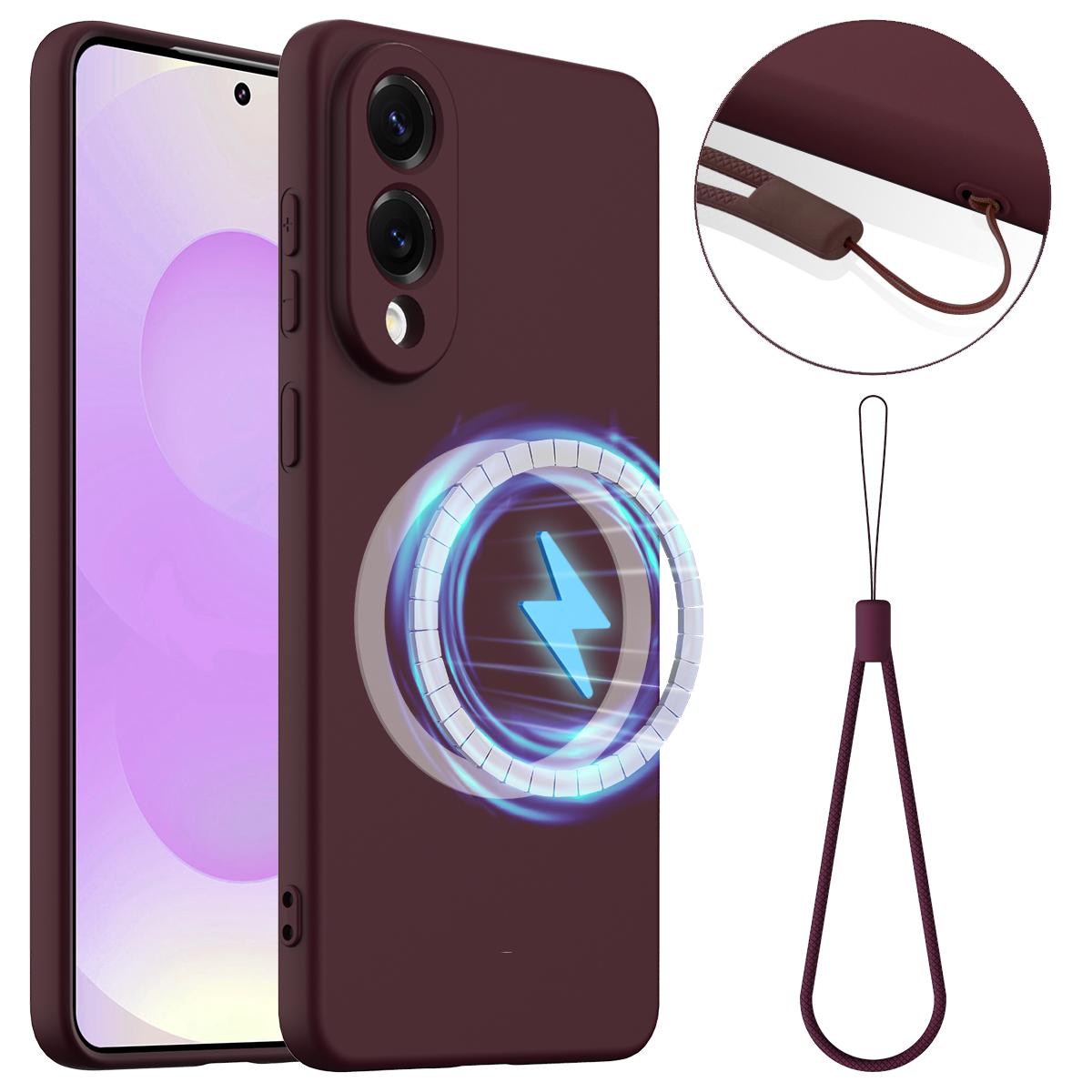 Samsung Galaxy S25 Edge 5G Shockproof Silicone MagSafe Phone Case with Microfibre Lining Magnetic Cover